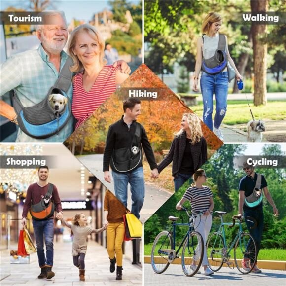 Pet Sling Carrier for Small Dogs & Cats – Hands-Free Puppy Carrier with - Picture 5 of 5
